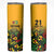 Custom Guyana Football Skinny Tumbler Spirit of the Jaguar - Yellow - Wonder Print Shop