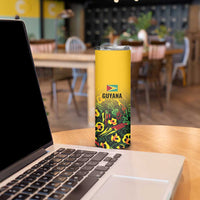 Custom Guyana Football Skinny Tumbler Spirit of the Jaguar - Yellow - Wonder Print Shop