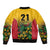 Custom Guyana Football Sleeve Zip Bomber Jacket Spirit of the Jaguar - Yellow - Wonder Print Shop