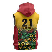 Custom Guyana Football Sleeveless Hoodie Spirit of the Jaguar - Yellow - Wonder Print Shop