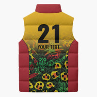 Custom Guyana Football Sleeveless Puffer Jacket Spirit of the Jaguar - Yellow - Wonder Print Shop