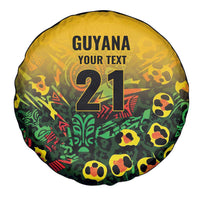 Custom Guyana Football Spare Tire Cover Spirit of the Jaguar - Yellow - Wonder Print Shop