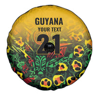 Custom Guyana Football Spare Tire Cover Spirit of the Jaguar - Yellow - Wonder Print Shop