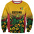 Custom Guyana Football Sweatshirt Spirit of the Jaguar - Yellow - Wonder Print Shop