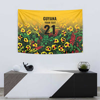 Custom Guyana Football Tapestry Spirit of the Jaguar - Yellow - Wonder Print Shop