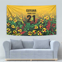 Custom Guyana Football Tapestry Spirit of the Jaguar - Yellow - Wonder Print Shop