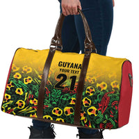 Custom Guyana Football Travel Bag Spirit of the Jaguar - Yellow - Wonder Print Shop