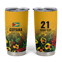 Custom Guyana Football Tumbler Cup Spirit of the Jaguar - Yellow - Wonder Print Shop