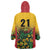 Custom Guyana Football Wearable Blanket Hoodie Spirit of the Jaguar - Yellow - Wonder Print Shop