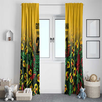 Custom Guyana Football Window Curtain Spirit of the Jaguar - Yellow - Wonder Print Shop