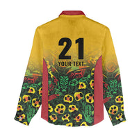 Custom Guyana Football Women Casual Shirt Spirit of the Jaguar - Yellow - Wonder Print Shop