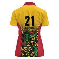 Custom Guyana Football Women Polo Shirt Spirit of the Jaguar - Yellow - Wonder Print Shop