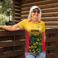 Custom Guyana Football Women Polo Shirt Spirit of the Jaguar - Yellow - Wonder Print Shop