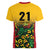 Custom Guyana Football Women V-Neck T-Shirt Spirit of the Jaguar - Yellow - Wonder Print Shop
