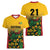 Custom Guyana Football Women V-Neck T-Shirt Spirit of the Jaguar - Yellow - Wonder Print Shop