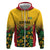 Custom Guyana Football Zip Hoodie Spirit of the Jaguar - Yellow - Wonder Print Shop