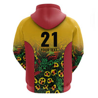 Custom Guyana Football Zip Hoodie Spirit of the Jaguar - Yellow - Wonder Print Shop