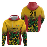 Custom Guyana Football Zip Hoodie Spirit of the Jaguar - Yellow - Wonder Print Shop