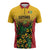 Custom Guyana Football Zipper Polo Shirt Spirit of the Jaguar - Yellow - Wonder Print Shop