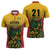 Custom Guyana Football Zipper Polo Shirt Spirit of the Jaguar - Yellow - Wonder Print Shop