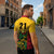 Custom Guyana Football Zipper Polo Shirt Spirit of the Jaguar - Yellow - Wonder Print Shop