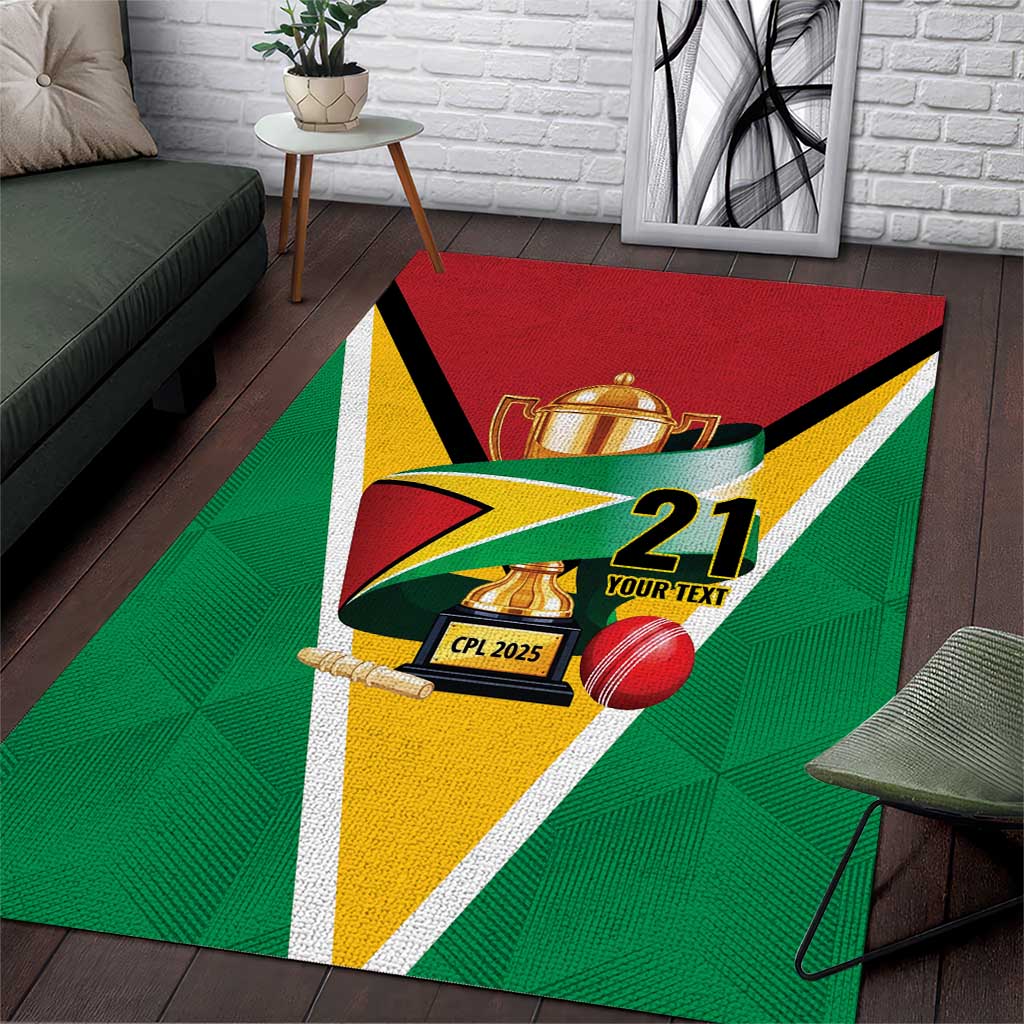 Custom Guyana Champions Reloaded 2025 Area Rug Caribbean Cricket Supporter Amazon Warriors - Wonder Print Shop