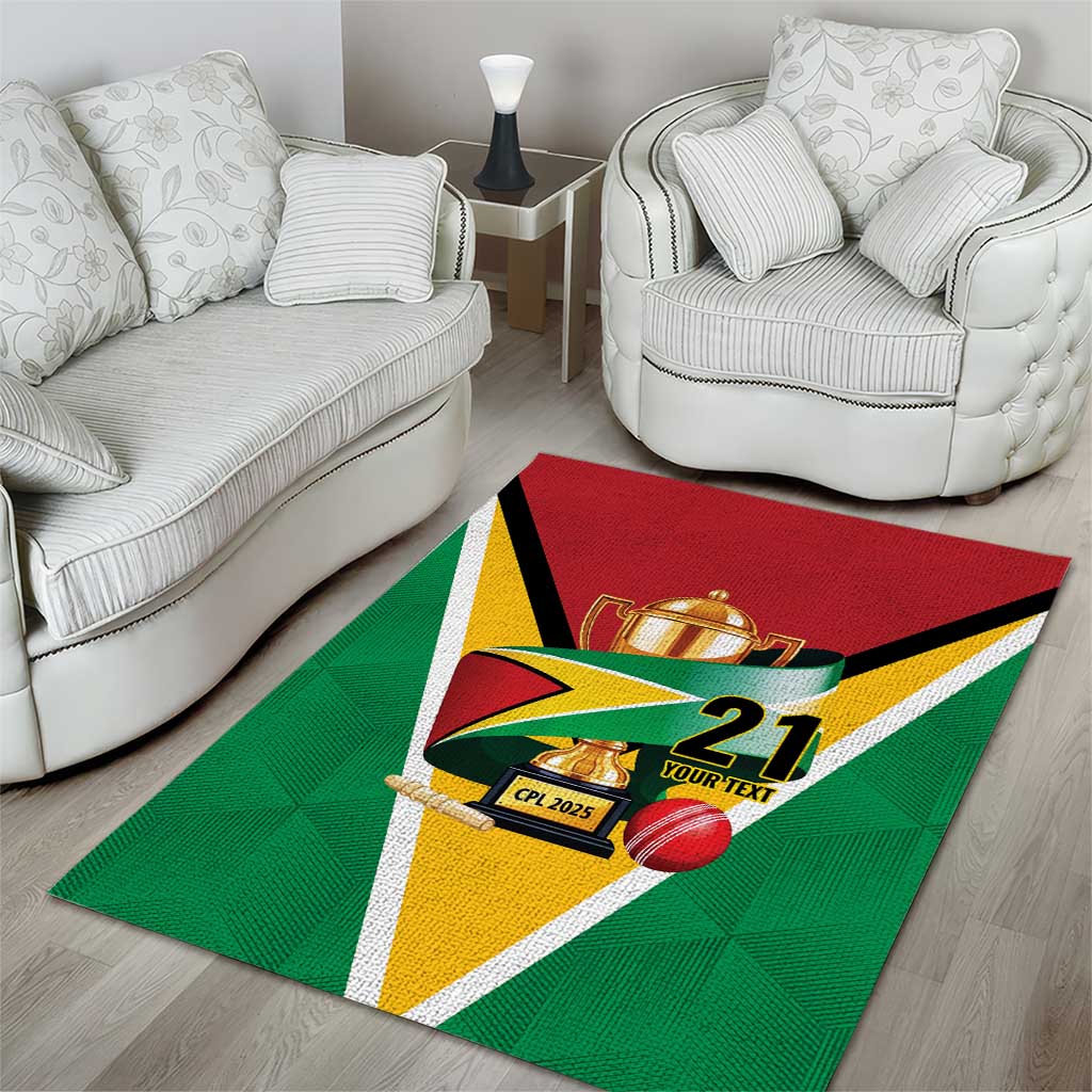 Custom Guyana Champions Reloaded 2025 Area Rug Caribbean Cricket Supporter Amazon Warriors - Wonder Print Shop