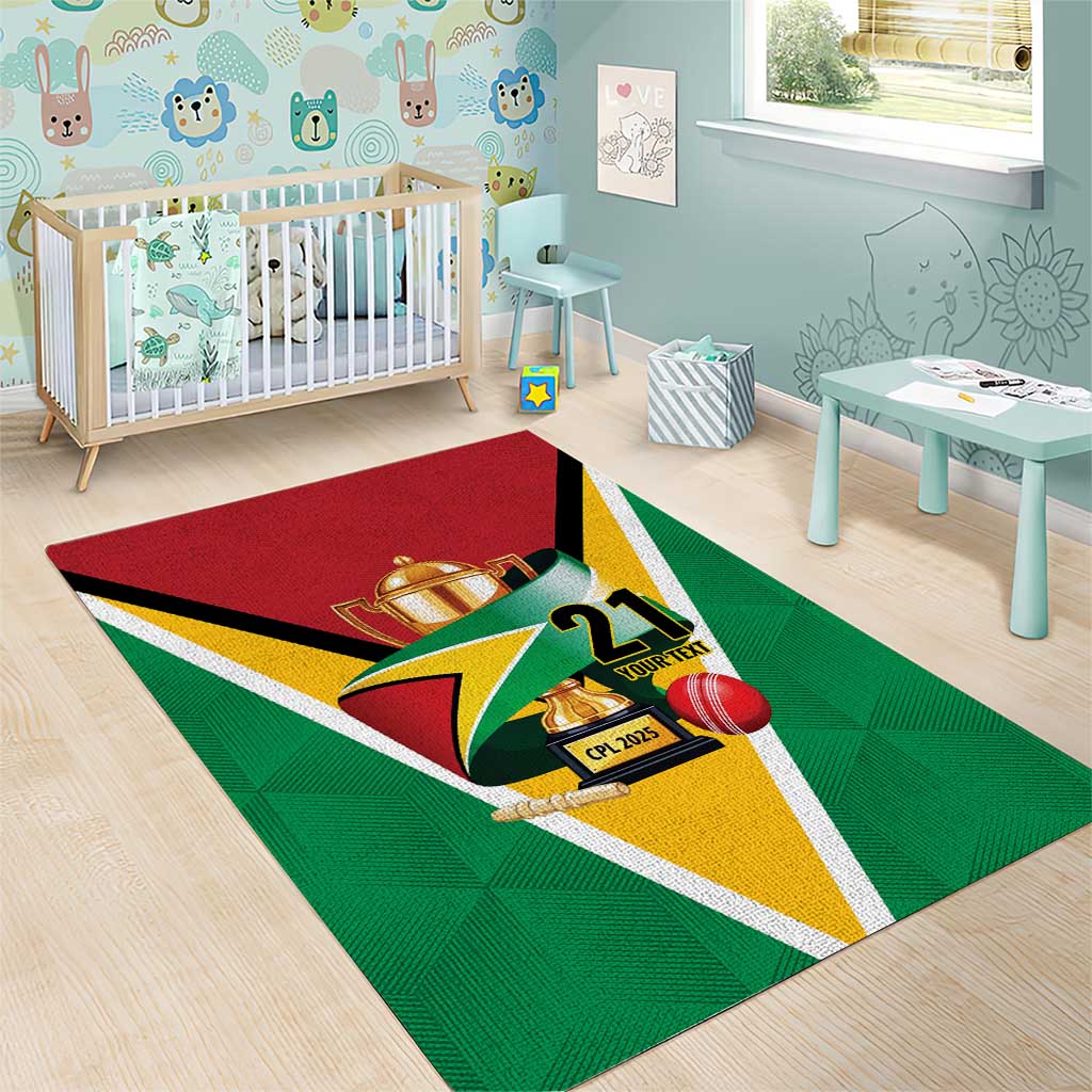 Custom Guyana Champions Reloaded 2025 Area Rug Caribbean Cricket Supporter Amazon Warriors - Wonder Print Shop