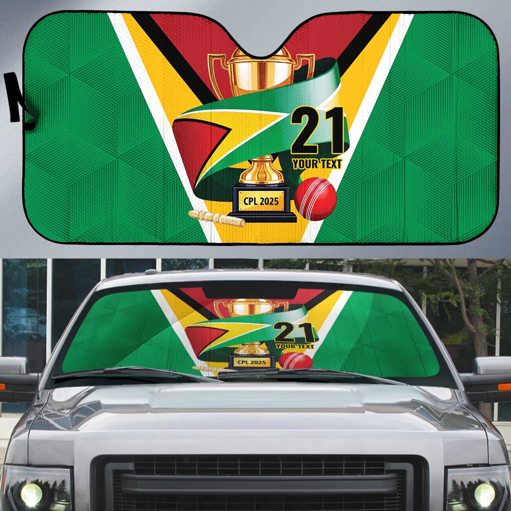 Custom Guyana Champions Reloaded 2025 Auto Sun Shade Caribbean Cricket Supporter Amazon Warriors - Wonder Print Shop