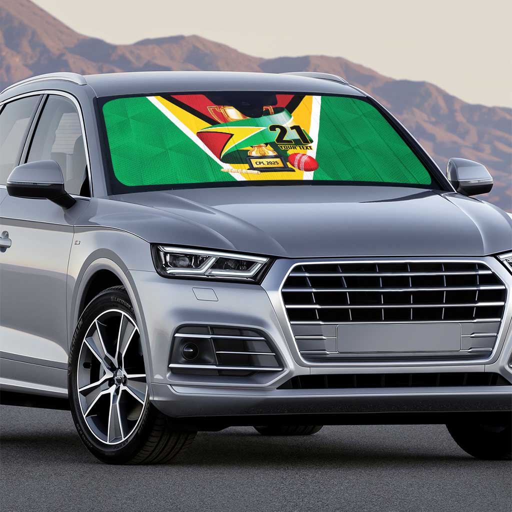 Custom Guyana Champions Reloaded 2025 Auto Sun Shade Caribbean Cricket Supporter Amazon Warriors - Wonder Print Shop