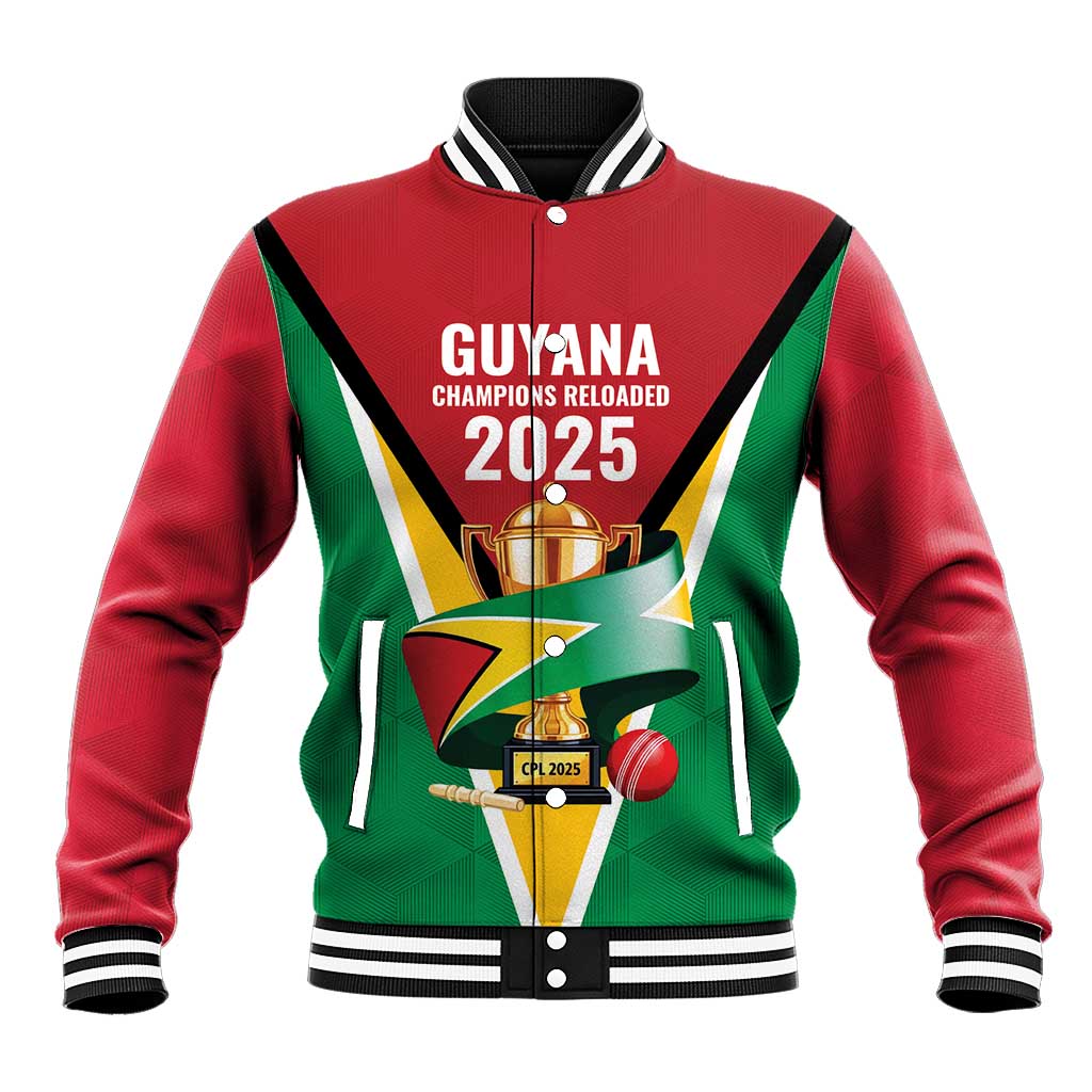 Custom Guyana Champions Reloaded 2025 Baseball Jacket Caribbean Cricket Supporter Amazon Warriors - Wonder Print Shop