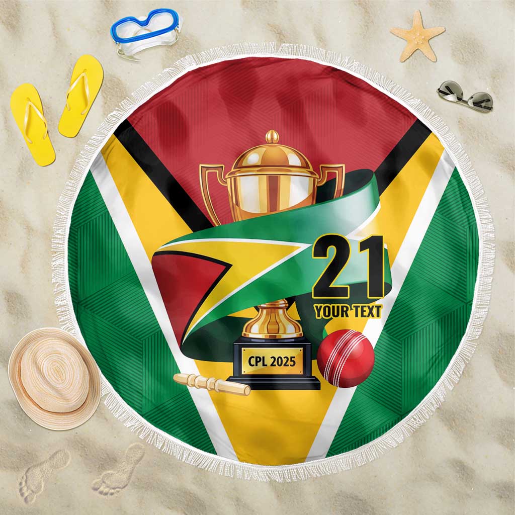 Custom Guyana Champions Reloaded 2025 Beach Blanket Caribbean Cricket Supporter Amazon Warriors - Wonder Print Shop