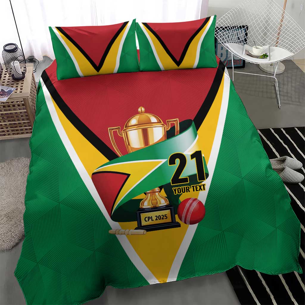 Custom Guyana Champions Reloaded 2025 Bedding Set Caribbean Cricket Supporter Amazon Warriors - Wonder Print Shop