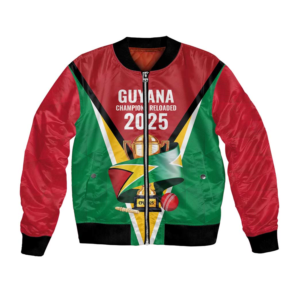 Custom Guyana Champions Reloaded 2025 Bomber Jacket Caribbean Cricket Supporter Amazon Warriors - Wonder Print Shop