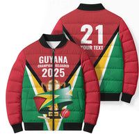 Custom Guyana Champions Reloaded 2025 Bomber Puffer Jacket Caribbean Cricket Supporter Amazon Warriors - Wonder Print Shop