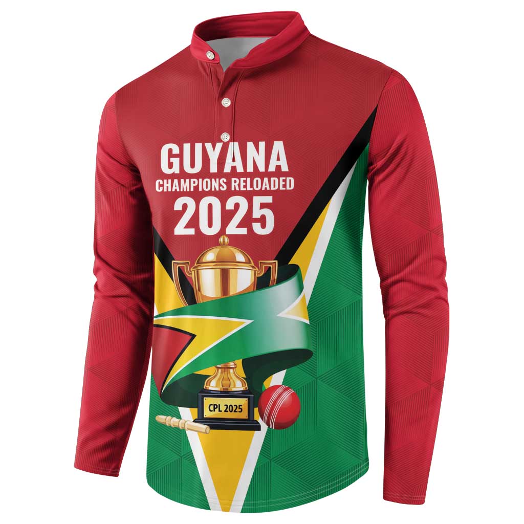 Custom Guyana Champions Reloaded 2025 Button Sweatshirt Caribbean Cricket Supporter Amazon Warriors - Wonder Print Shop