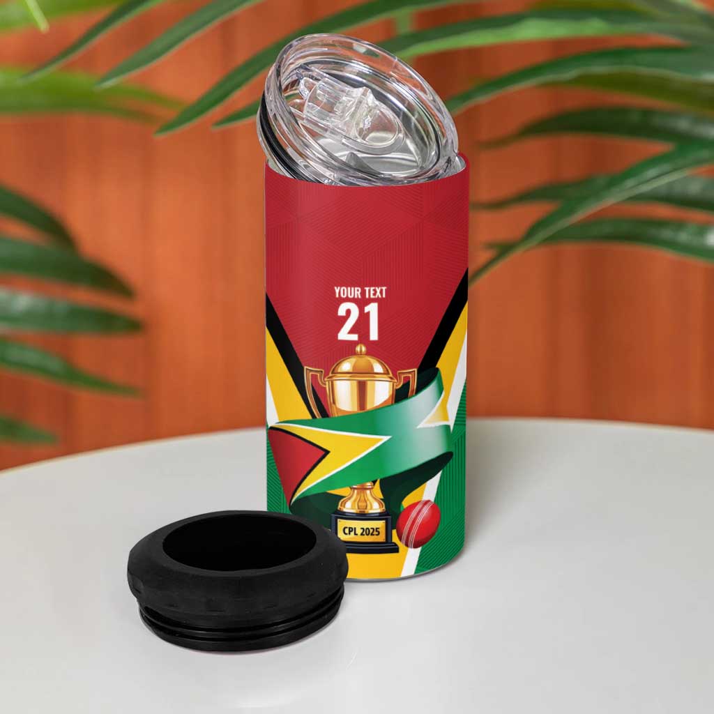 Custom Guyana Champions Reloaded 2025 4 in 1 Can Cooler Tumbler Caribbean Cricket Supporter Amazon Warriors - Wonder Print Shop