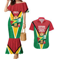 Custom Guyana Champions Reloaded 2025 Couples Matching Mermaid Dress and Hawaiian Shirt Caribbean Cricket Supporter Amazon Warriors - Wonder Print Shop