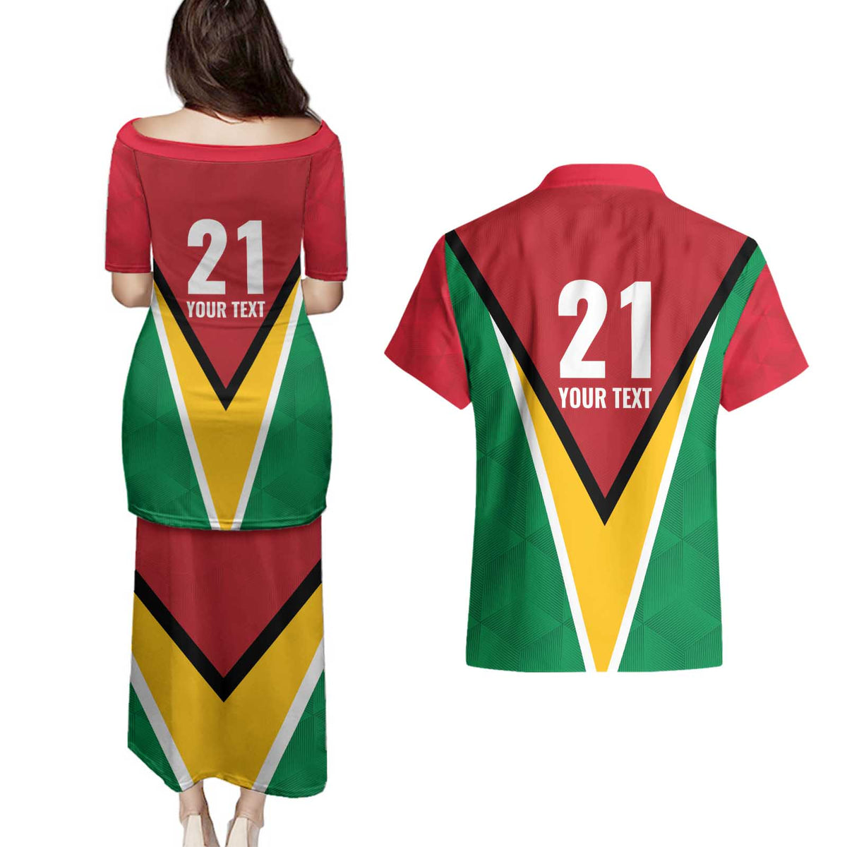 Custom Guyana Champions Reloaded 2025 Couples Matching Puletasi and Hawaiian Shirt Caribbean Cricket Supporter Amazon Warriors - Wonder Print Shop