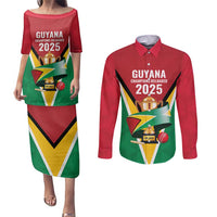 Custom Guyana Champions Reloaded 2025 Couples Matching Puletasi and Long Sleeve Button Shirt Caribbean Cricket Supporter Amazon Warriors - Wonder Print Shop