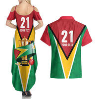 Custom Guyana Champions Reloaded 2025 Couples Matching Summer Maxi Dress and Hawaiian Shirt Caribbean Cricket Supporter Amazon Warriors - Wonder Print Shop