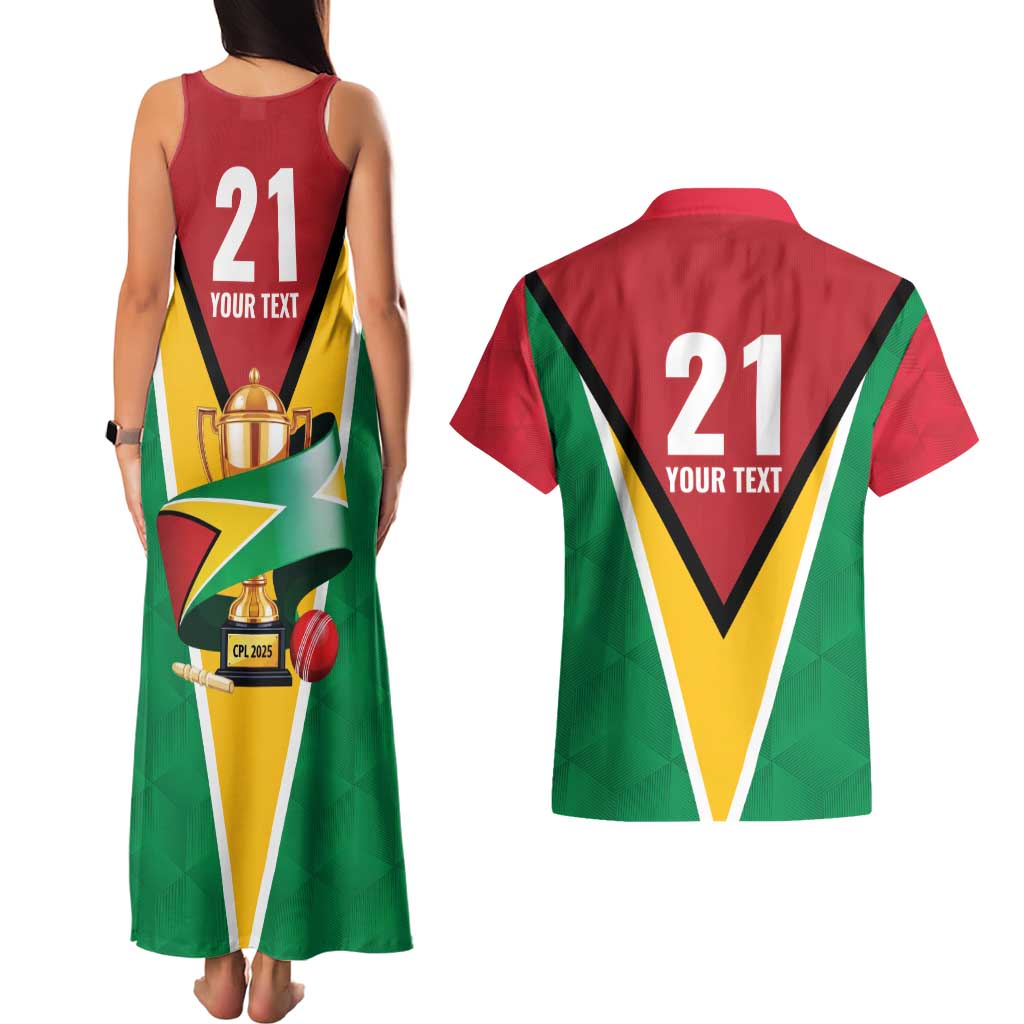 Custom Guyana Champions Reloaded 2025 Couples Matching Tank Maxi Dress and Hawaiian Shirt Caribbean Cricket Supporter Amazon Warriors - Wonder Print Shop