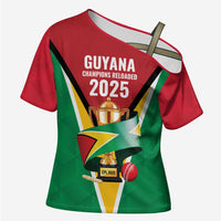 Custom Guyana Champions Reloaded 2025 Cross Shoulder Shirt Caribbean Cricket Supporter Amazon Warriors - Wonder Print Shop