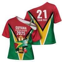 Custom Guyana Champions Reloaded 2025 Cross Shoulder Shirt Caribbean Cricket Supporter Amazon Warriors - Wonder Print Shop