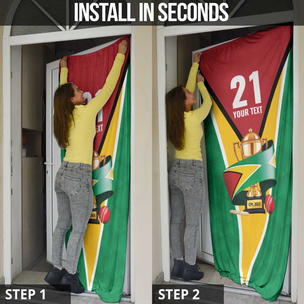 Custom Guyana Champions Reloaded 2025 Door Cover Caribbean Cricket Supporter Amazon Warriors - Wonder Print Shop