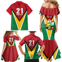 Custom Guyana Champions Reloaded 2025 Family Matching Mermaid Dress and Hawaiian Shirt Caribbean Cricket Supporter Amazon Warriors - Wonder Print Shop
