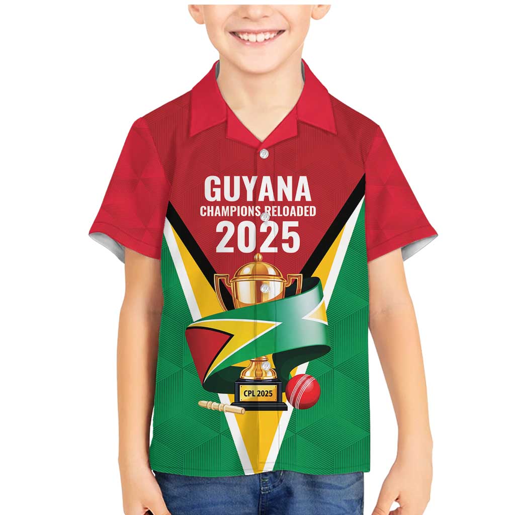 Custom Guyana Champions Reloaded 2025 Family Matching Mermaid Dress and Hawaiian Shirt Caribbean Cricket Supporter Amazon Warriors - Wonder Print Shop