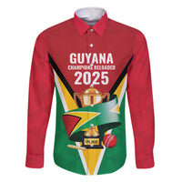Custom Guyana Champions Reloaded 2025 Family Matching Off The Shoulder Long Sleeve Dress and Hawaiian Shirt Caribbean Cricket Supporter Amazon Warriors - Wonder Print Shop