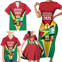Custom Guyana Champions Reloaded 2025 Family Matching Short Sleeve Bodycon Dress and Hawaiian Shirt Caribbean Cricket Supporter Amazon Warriors - Wonder Print Shop