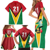 Custom Guyana Champions Reloaded 2025 Family Matching Short Sleeve Bodycon Dress and Hawaiian Shirt Caribbean Cricket Supporter Amazon Warriors - Wonder Print Shop